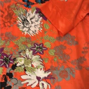 Soft Surroundings Floral Orange Midi Dress